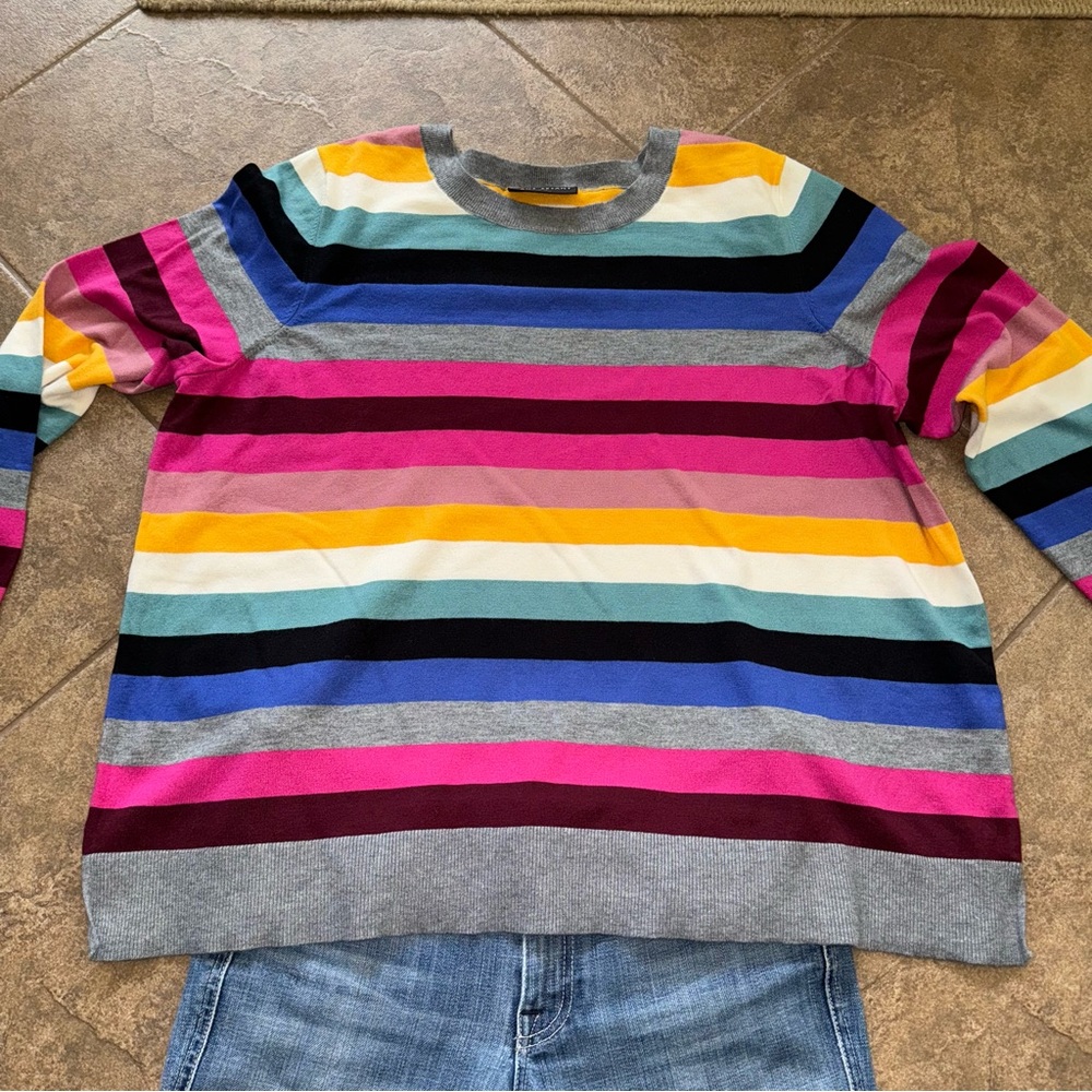 Like NEW - Lane Bryant Classic Multi-Stripe Pullover Sweater - Picture 14 of 15